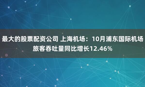 最大的股票配资公司 上海机场：10月浦东国际机场旅客吞吐量同比增长12.46%