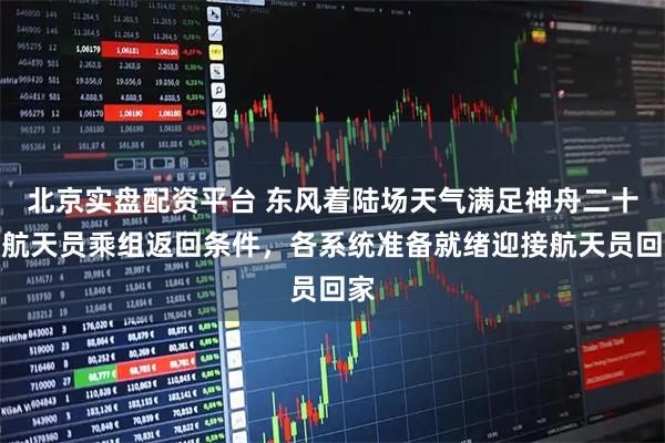 北京实盘配资平台 东风着陆场天气满足神舟二十号航天员乘组返回条件，各系统准备就绪迎接航天员回家